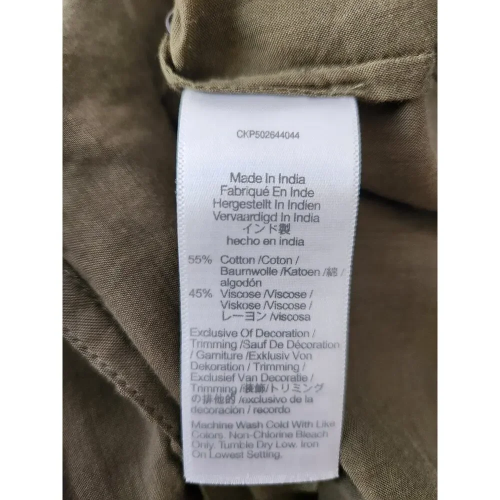 NWT Madewell Pintucked Ruffled Puff-Sleeve Top Green L